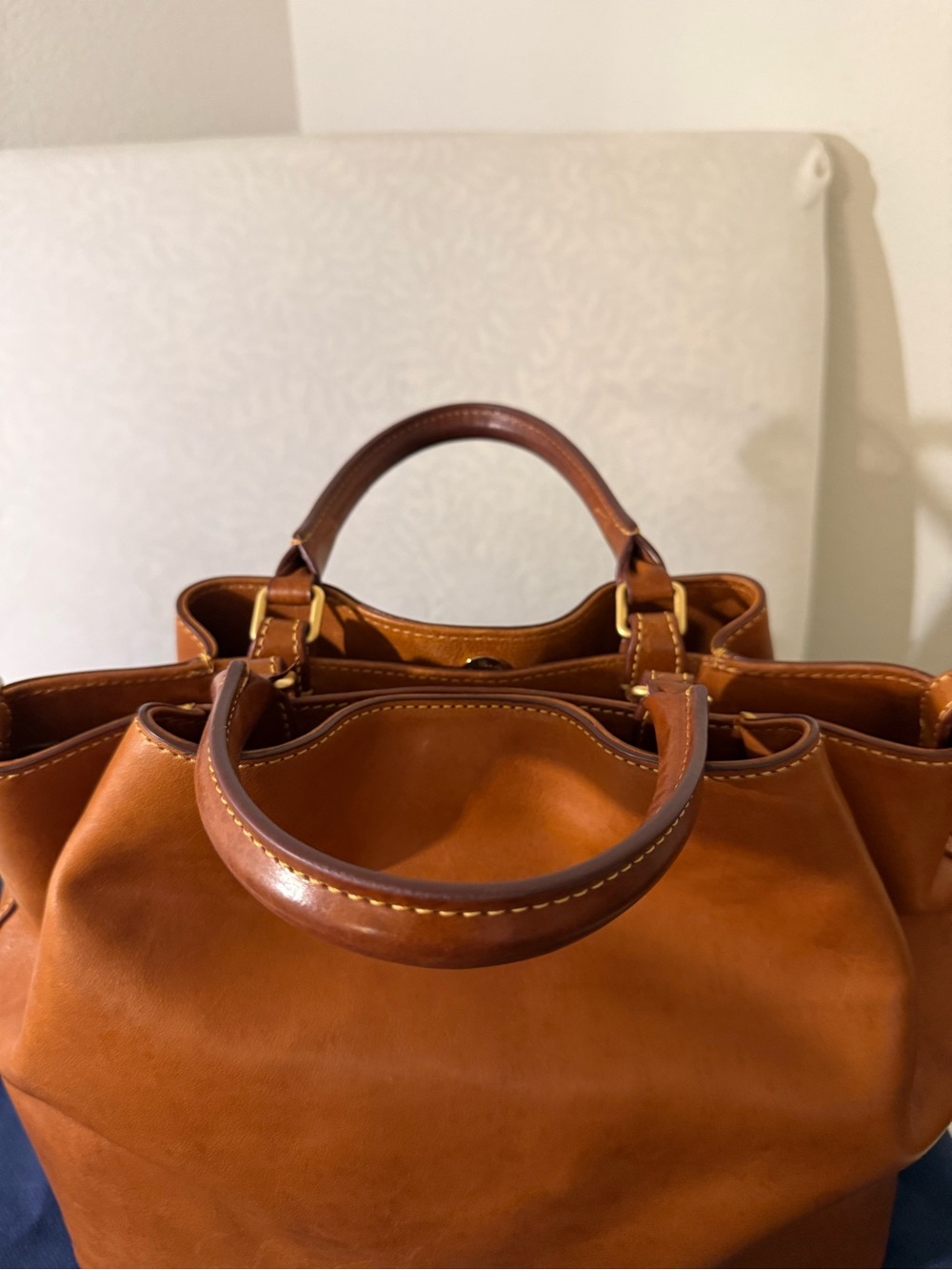 Dooney & Bourke Florentine Tan Leather Medium Shoulder Bag - Picture 6 of 16